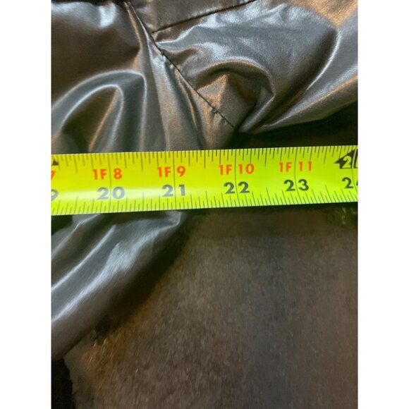 Chico’s Black Belted Short Shiny Double Breasted Rain Jacket Sz XL - Picture 7 of 10